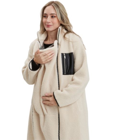 Женские куртки NOM Maternity Maternity Teddi Baby Wearing Long Coat