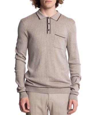 Paisley & Gray - Men's Tipped Long-Sleeve Polo Shirt