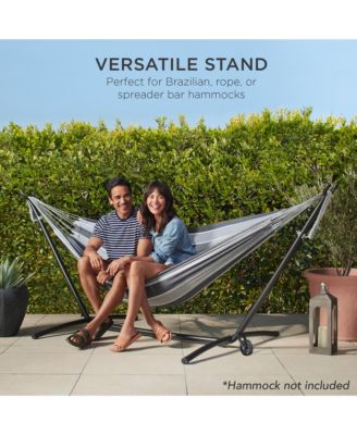9ft Portable Heavy-Duty Steel Hammock Stand w/ Built-In Wheel, Case, Weather-Resistant Finish
