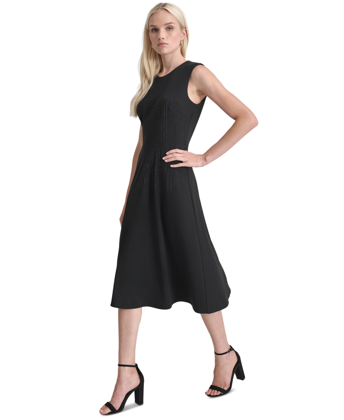 Dkny Women's Fit & Flare Rhinestone-Embellished Dress