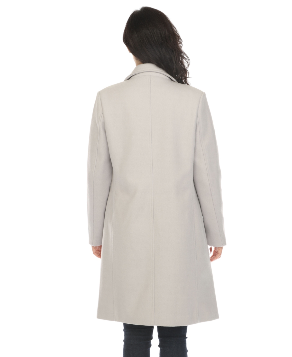White Mark Women's Classic Walker Coat In Light Grey