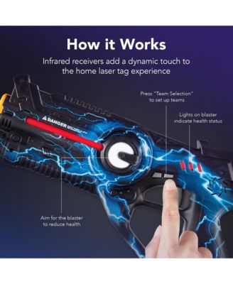 Set of 4 Rechargeable Laser Tag Blasters, No Vests Needed w/ Docking Station, 4 Settings