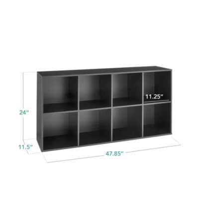 8-Cube Bookshelf, 11in Display Storage System, Organizer w/ Removable Back Panels