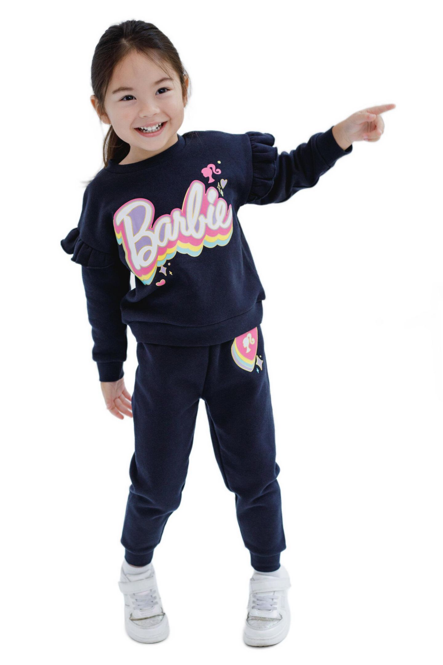 Комплект Barbie 2-Piece Fleece Sweatshirt and Joggers Set для девочек-малышей, цвет: Угольно-чёрный — фото 2