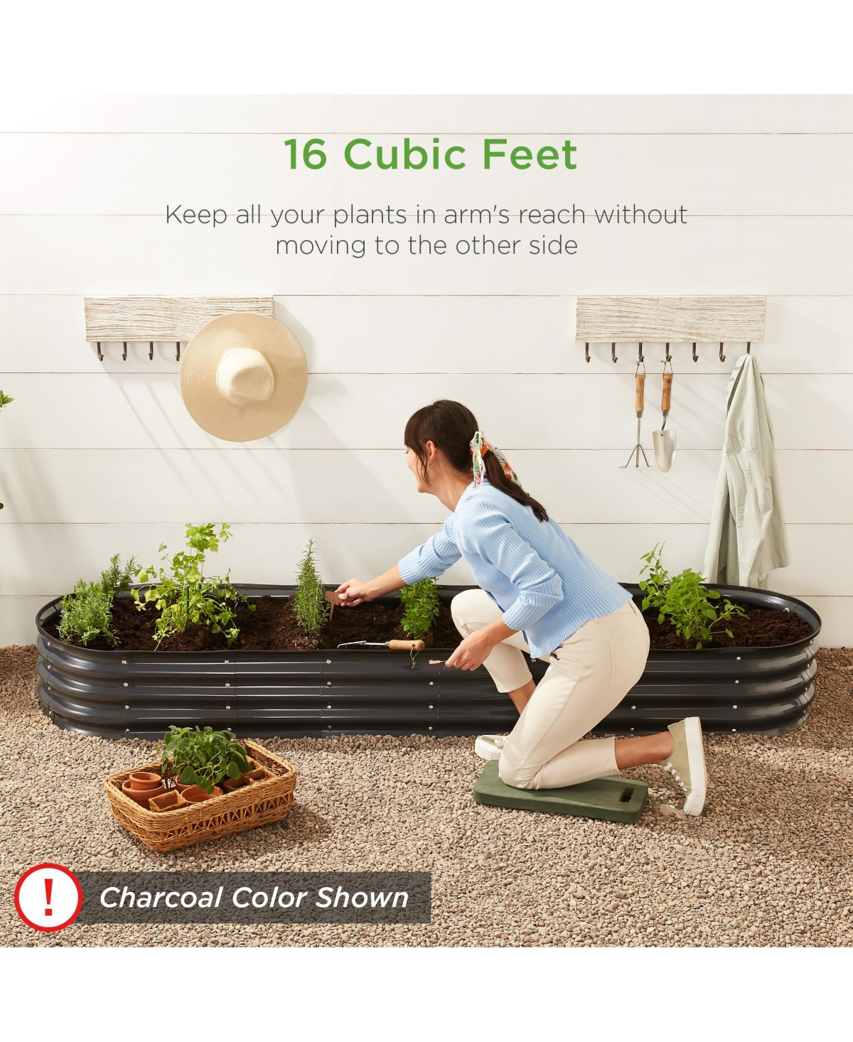 Best Choice Products 8x2x1ft Outdoor Metal Raised Oval Garden Bed, Planter Box for Vegetables, Flowers