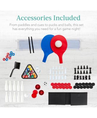 11-in-1 Kids Combo Game Set w/ Ping Pong, Foosball, Air Hockey, 5 Accessory Bags