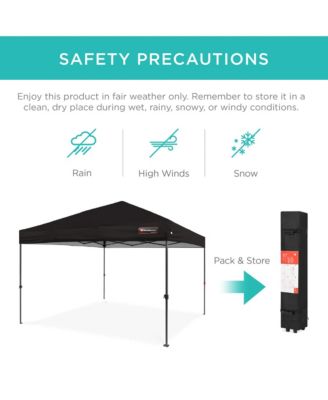 10x10ft Easy Setup Pop Up Canopy w/ 1-Button Setup, Wheeled Case, 4 Weight Bags