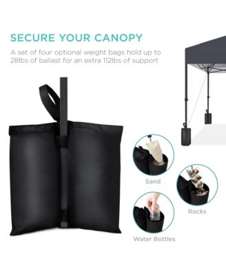 10x10ft Easy Setup Pop Up Canopy w/ 1-Button Setup, Wheeled Case, 4 Weight Bags