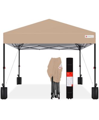 10x10ft Easy Setup Pop Up Canopy w/ 1-Button Setup, Wheeled Case, 4 Weight Bags