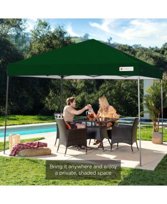 10x10ft Easy Setup Pop Up Canopy w/ 1-Button Setup, Wheeled Case, 4 Weight Bags