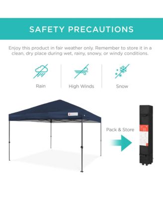 10x10ft Easy Setup Pop Up Canopy w/ 1-Button Setup, Wheeled Case, 4 Weight Bags
