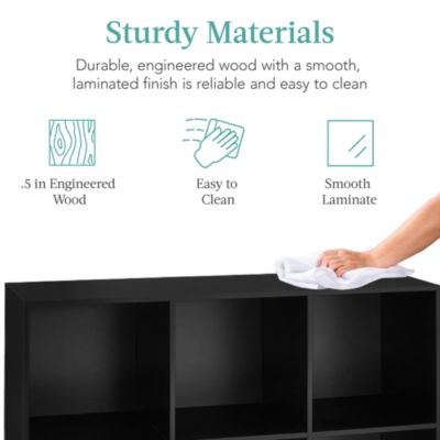 6-Cube Bookshelf, 13.5in Display Storage System, Organizer w/ Removable Back Panels