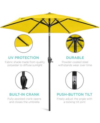 7.5ft Heavy-Duty Outdoor Market Patio Umbrella w/ Push Button Tilt, Easy Crank