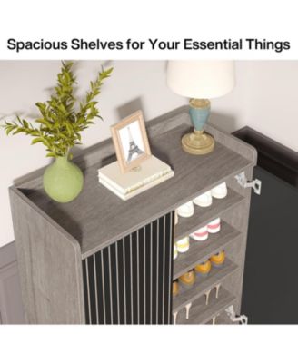 25-Pair 5-Tier Shoe Cabinet with Doors and Freestanding Storage Organizer for Bedroom, Hallway, Living Room