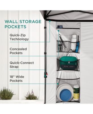 10x10Ft Easy Setup Pop-Up Canopy Tent with Side Wall, 1-Button Push, and Carrying Case