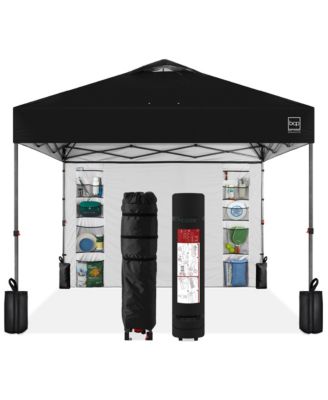 10x10Ft Easy Setup Pop-Up Canopy Tent with Side Wall, 1-Button Push, and Carrying Case