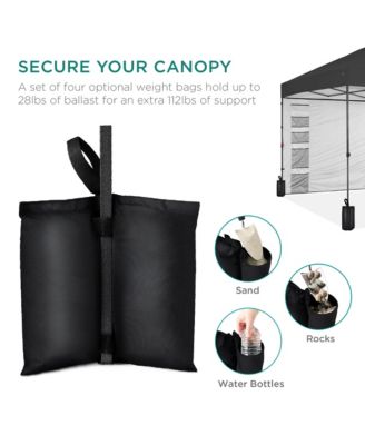 10x10Ft Easy Setup Pop-Up Canopy Tent with Side Wall, 1-Button Push, and Carrying Case