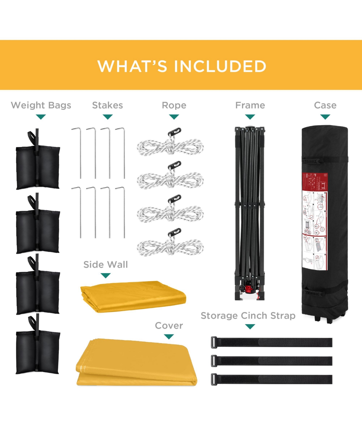Best Choice Products Easy Setup Pop Up Canopy, Portable Tent w/ Side Wall, 1-Button Push, Case