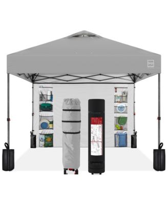 10x10Ft Easy Setup Pop-Up Canopy Tent with Side Wall, 1-Button Push, and Carrying Case