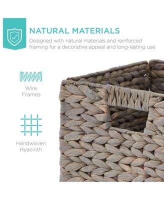 10.5x10.5in Set of 5 Multipurpose Collapsible Organizers Hyacinth Storage Baskets