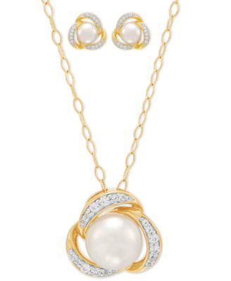 White Cultured Freshwater Pearl Stud Earrings Gold Plated Sterling Silver