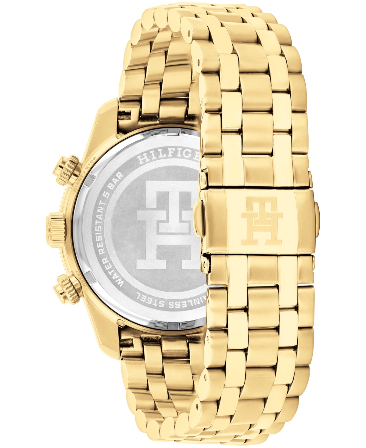 Tommy Hilfiger Men's Chronograph Gold-tone Stainless Steel Bracelet Watch 41mm In Gold