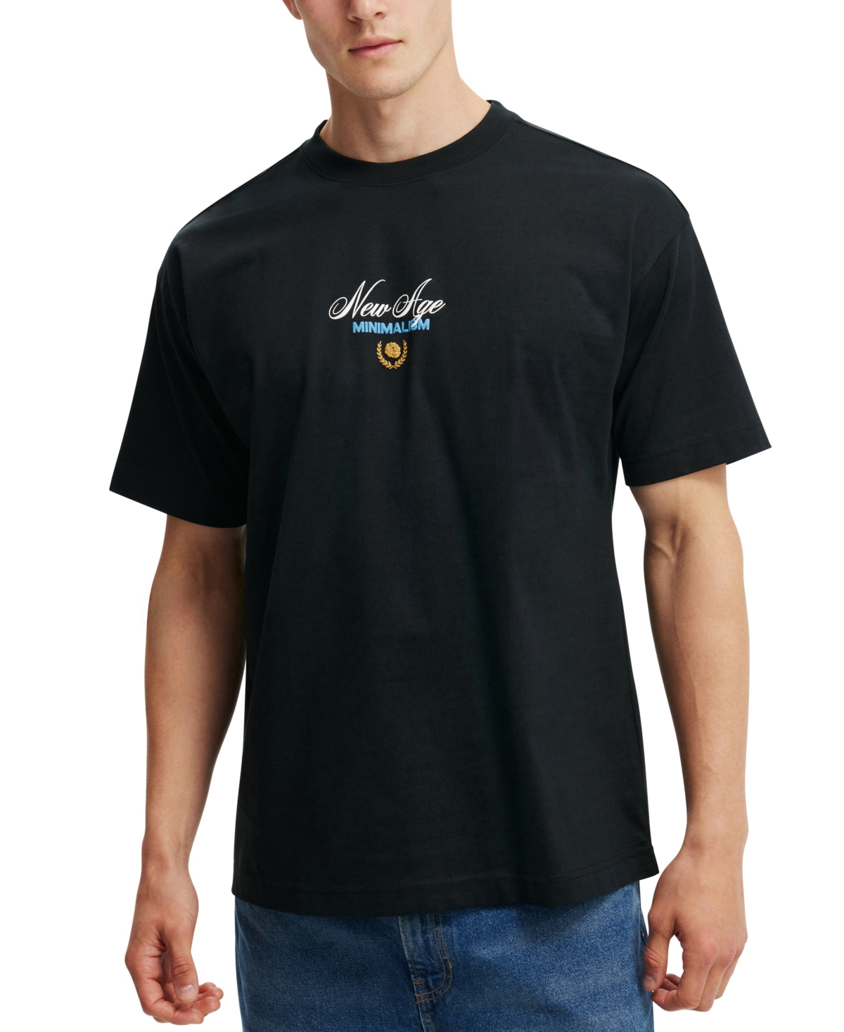 COTTON ON MEN'S BOX FIT TEXT T-SHIRT 