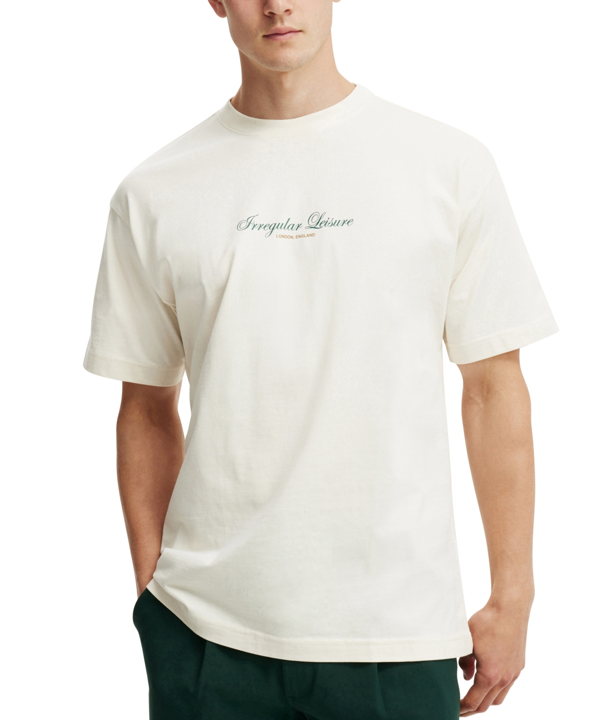 COTTON ON MEN'S BOX FIT TEXT T-SHIRT 