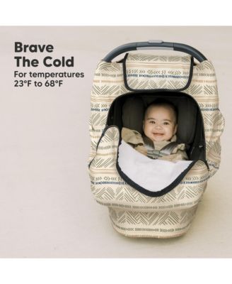 Warmzy Baby Car Seat Cover, Universal Stretch Fit Infant Carseat Covers for Babies, Winter Carseat Canopy