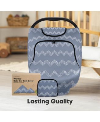 Warmzy Baby Car Seat Cover, Universal Stretch Fit Infant Carseat Covers for Babies, Winter Carseat Canopy