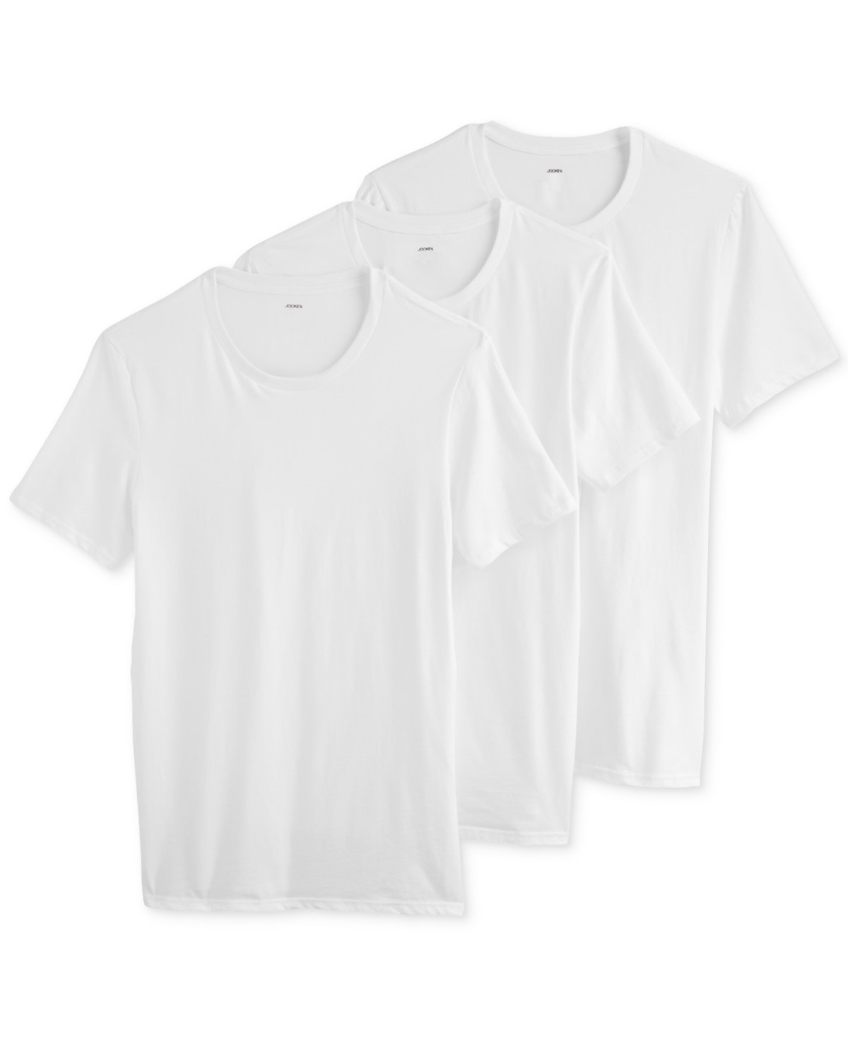 Jockey Men's Stretch Short-sleeve Crewneck T-shirts, Pack Of 3 In White