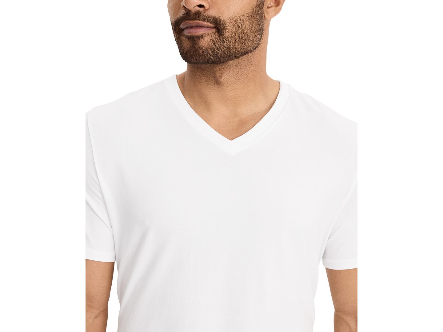 Мужские футболки Jockey Stretch Short-Sleeve V-Neck T-Shirts, Pack of 3, цвет: Белый — фото 5