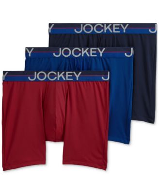 Jockey - Men's Infinite Cool 3-Pk. Stretch Moisture-Wicking Solid Boxer Briefs