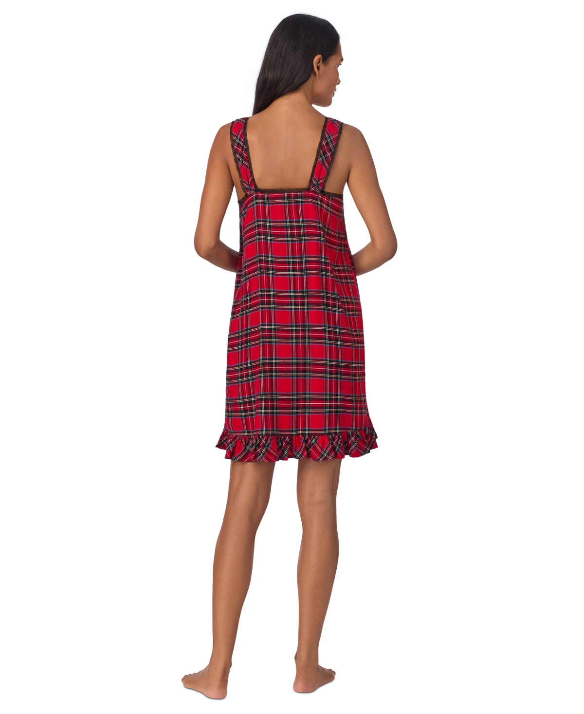 Lauren Ralph Lauren Women's Ruffled Plaid Nightgown