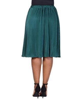 Plus Size Elastic Waistband Party Midi Skirt