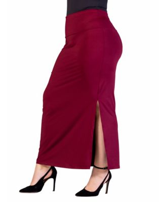 Plus Size Versatile Elastic Waist Maxi Skirt
