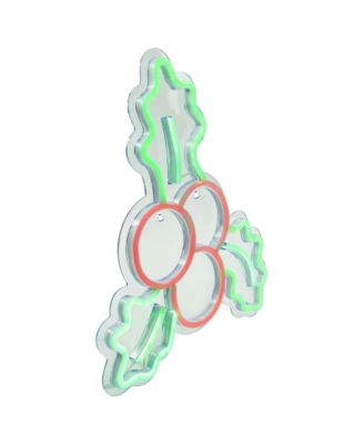 12" LED Lighted Neon Style Holly Berries Christmas Window Silhouette