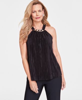 I.N.C. International Concepts - Women's Chain-Trim Halter Top, Created for Macy's