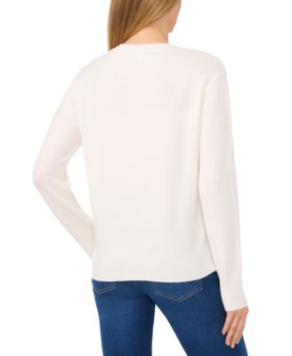 Women's Bow-Trim Crewneck Sweater