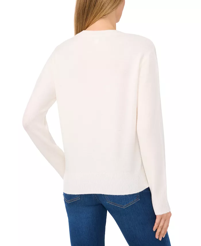 Women's Bow-Trim Crewneck Sweater - thumbnail 3