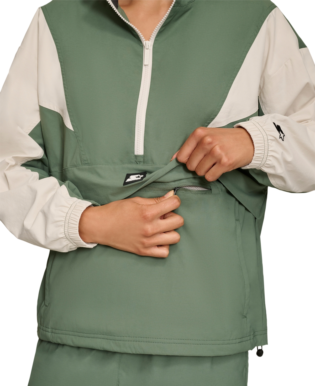 Starter Women's Half-zip Pullover Jacket In Duck Green