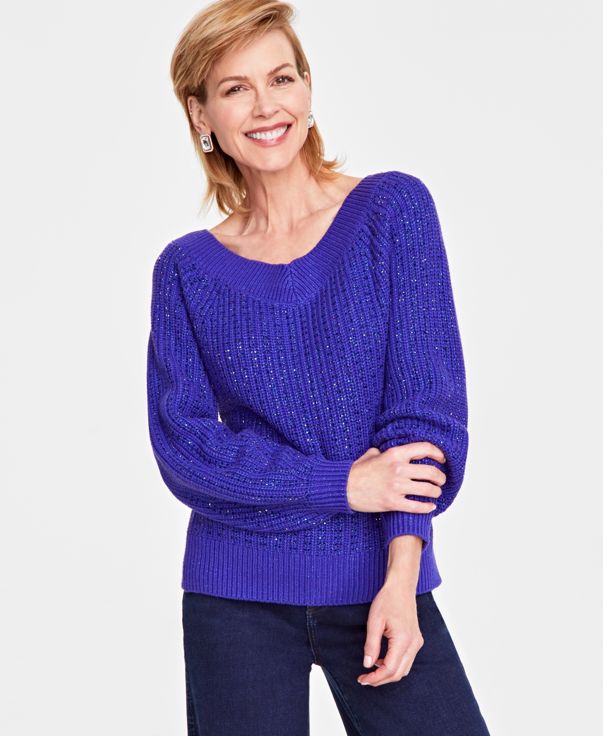 Inc International Concepts Inc Embellished Sweater Created For Macy s In Deep Iris ModeSens