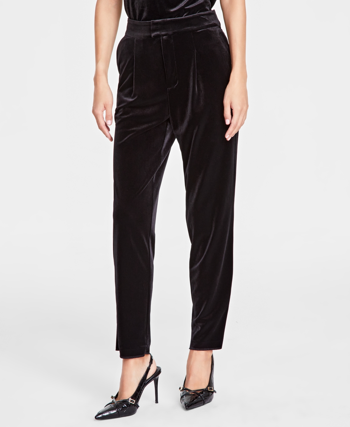 I.n.c. International Concepts Women's Velvet High-Rise Pants, Regular & Petite, Created for Macy's