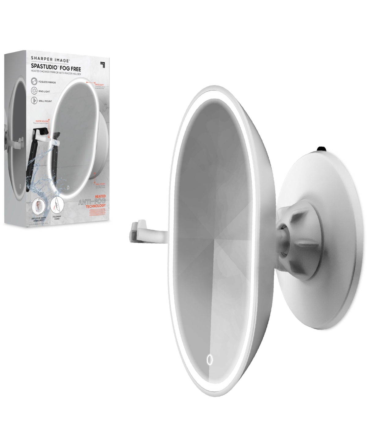 SHARPER IMAGE SPASTUDIO HEATED SHOWER MIRROR 