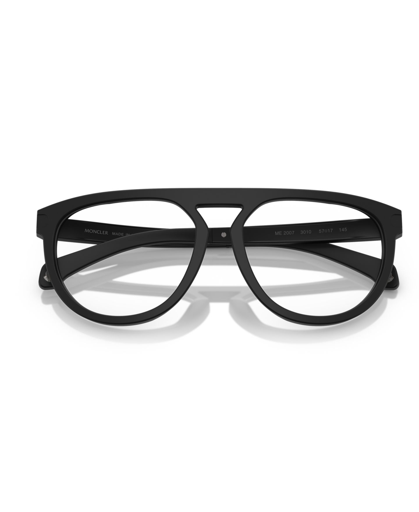 Очки Moncler Unisex Pilot/Aviator Plastic ME2007 Eyeglasses, цвет: Матовый чёрный — фото 3
