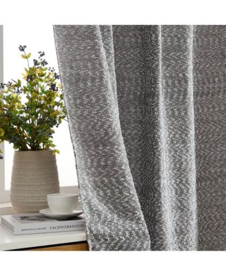 Easton Jacquard Slub Texture - Privacy Curtains with Back Tab Rod Pocket Lightweight Window Curtains Panels, Set of 2