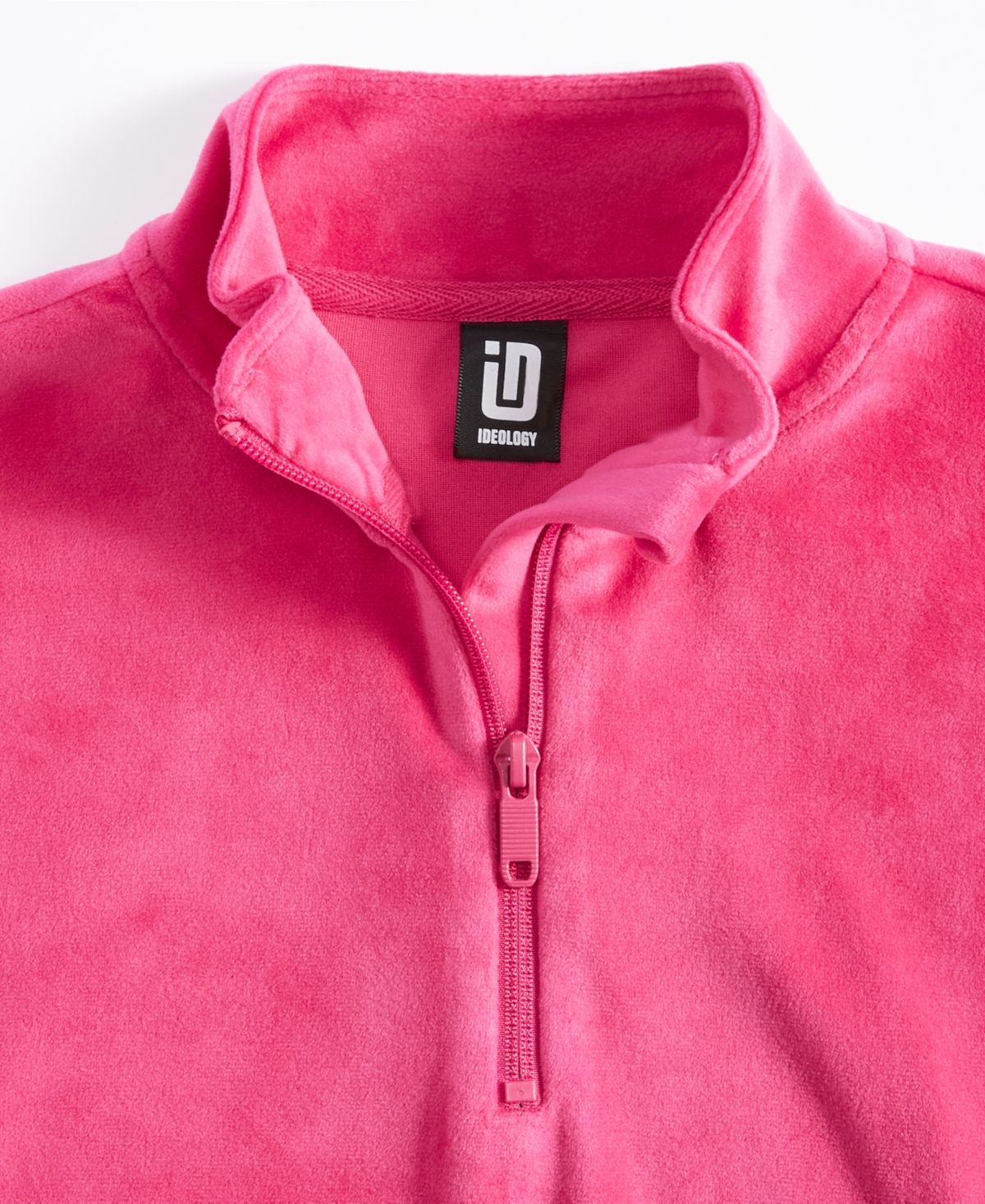 Id Ideology Big Girls Quarter-Zip Velour Top, Created for Macy's