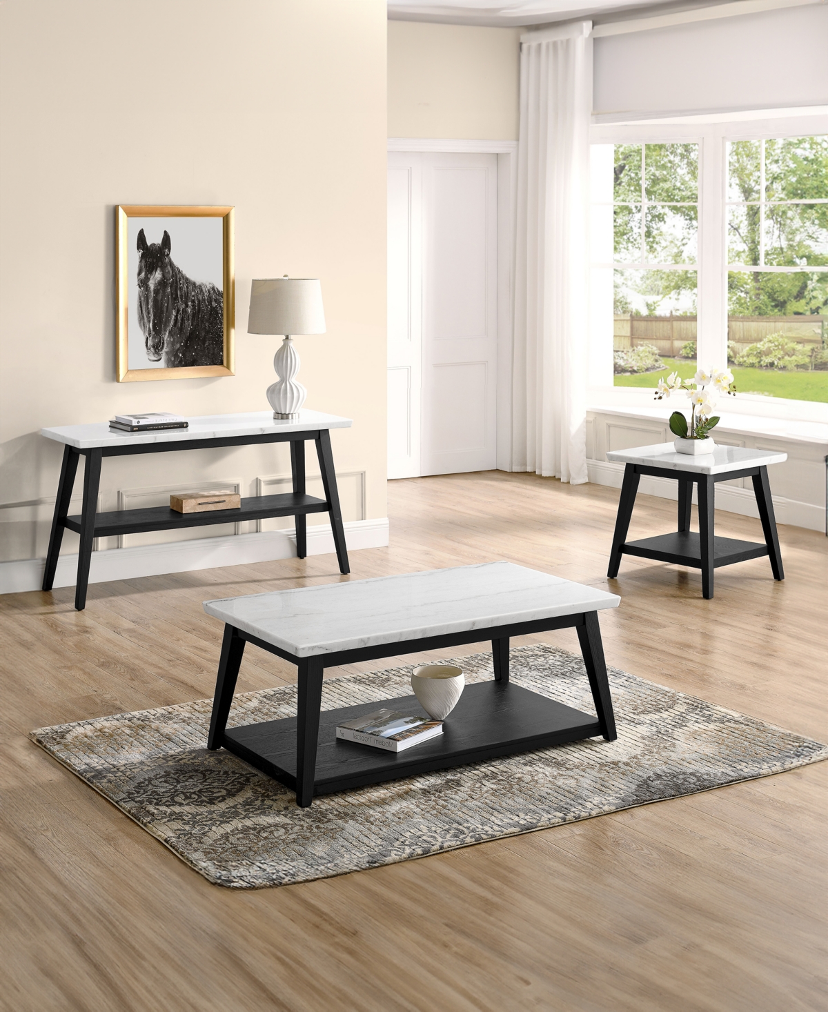 Macy's Mabell 30" Wood Sofa Table In Black