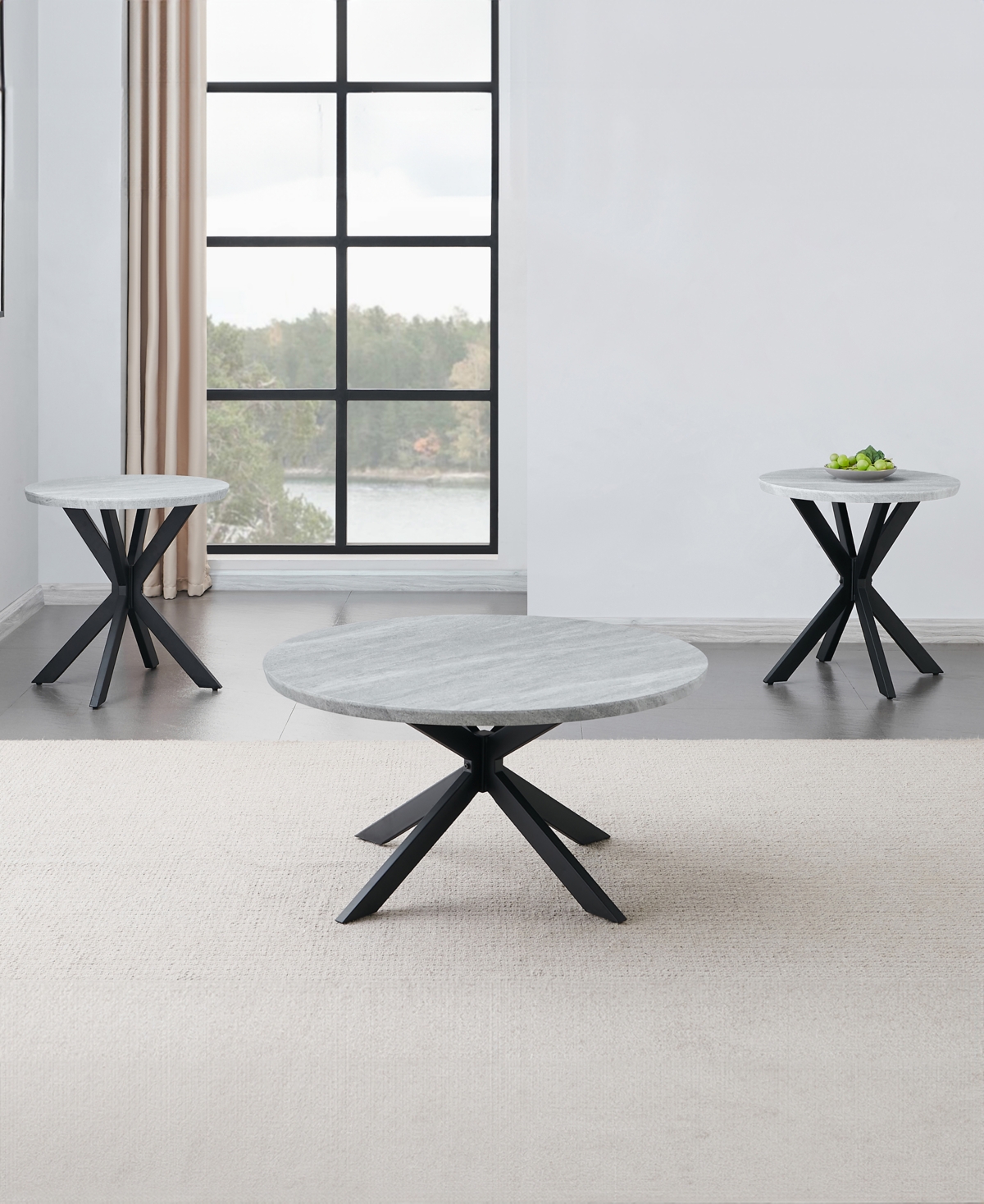 Macy's Keyla 23" Metal End Table In Black