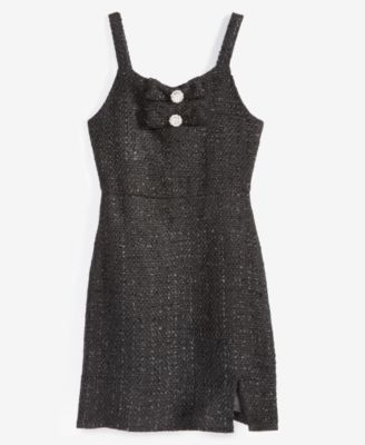 Big Girls Lurex Boucle Bow Jumper